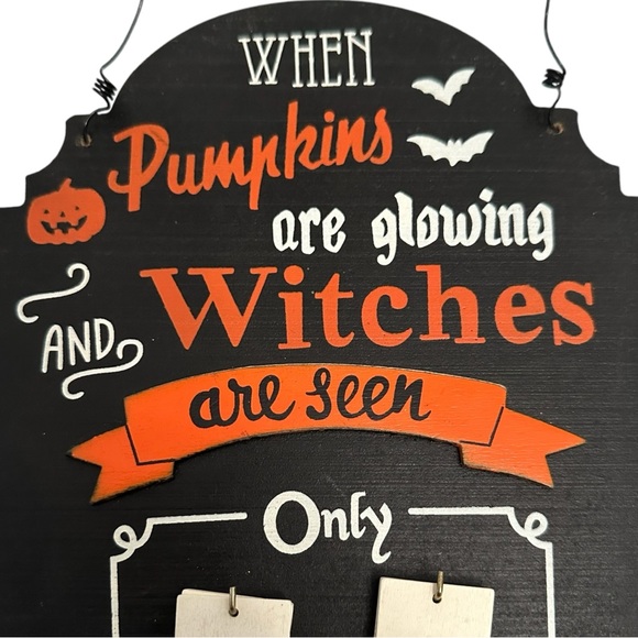 🎃 Aparacor Countdown Calendar Sign 13.75”x8” Black Wood Halloween - Picture 2 of 6